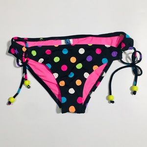 ISLAND SOUL Bikini Bottom Polka Dots Black Size M